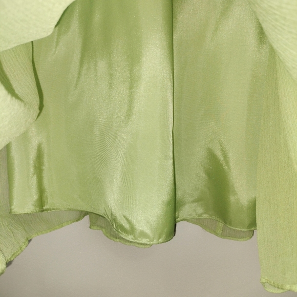 Vintage Maggy London Crepe Silk Overlay High Cut Neckline Midi Dress Sz. 14 - Picture 7 of 12